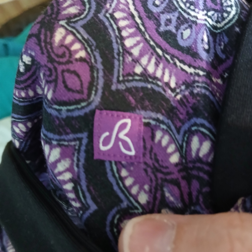 Prana Dress Women's Size Medium Black Purple Active Floral Shelf Bra Racerback - Picture 12 of 12